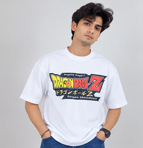 SHAMORE Dragon Saga white graphic tee front view