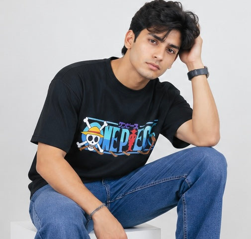 SHAMORE One Piece black graphic tee lifestyle view