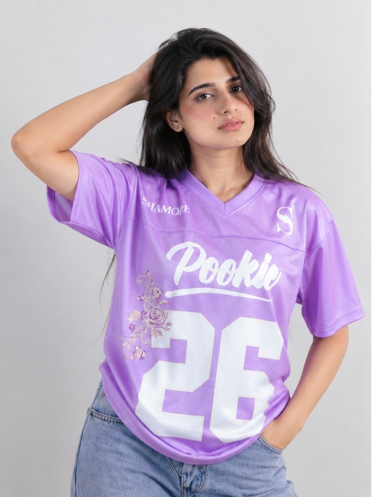 SHAMORE Pookie 26 lavender mesh jersey, front view