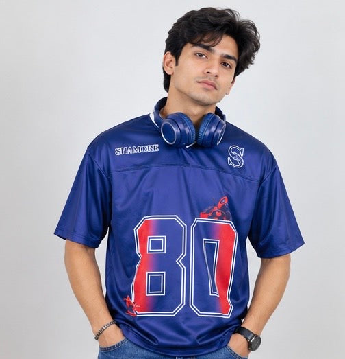 SHAMORE Signature 80 navy mesh jersey, front full view